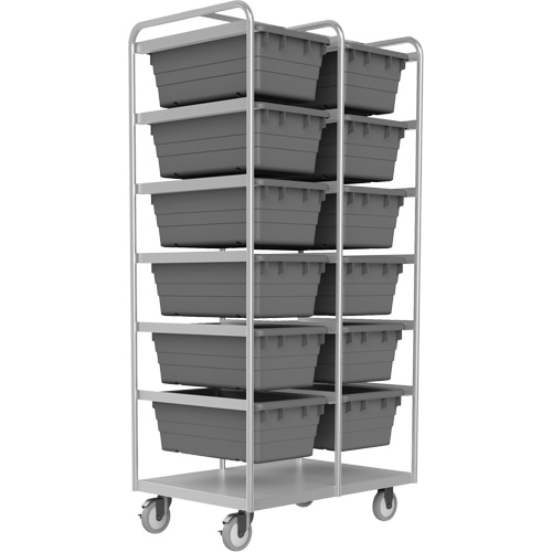 Mobile Tub Rack, Double-sided, 12 bins, 26" W x 36" D x 74" H Kelford