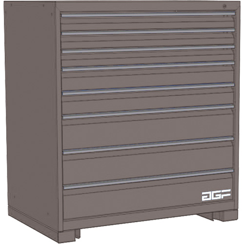 Modular Drawer Cabinet, 8 Drawers, 60" W x 24" D x 40" H, Grey Kelford