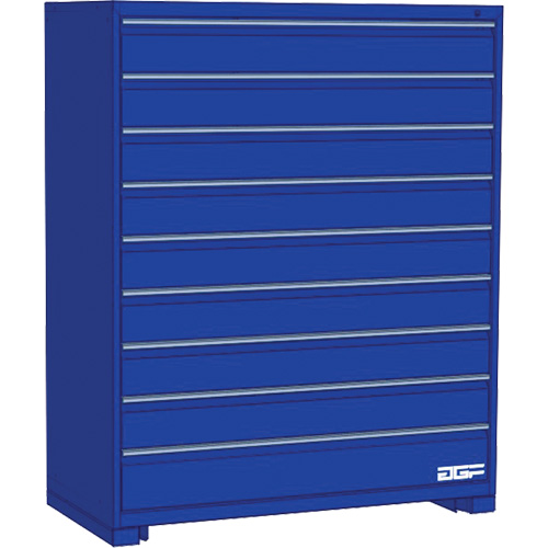 Armoire &agrave; tiroirs modulaire, 9 tiroirs, 30" la x 24" p x 60" h, Bleu Kelford