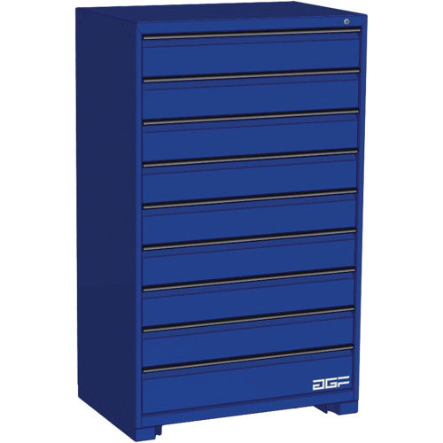 Modular Drawer Cabinet, 9 Drawers, 36" W x 24" D x 60" H, Blue Kelford