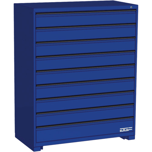 Modular Drawer Cabinet, 9 Drawers, 48" W x 24" D x 60" H, Blue Kelford