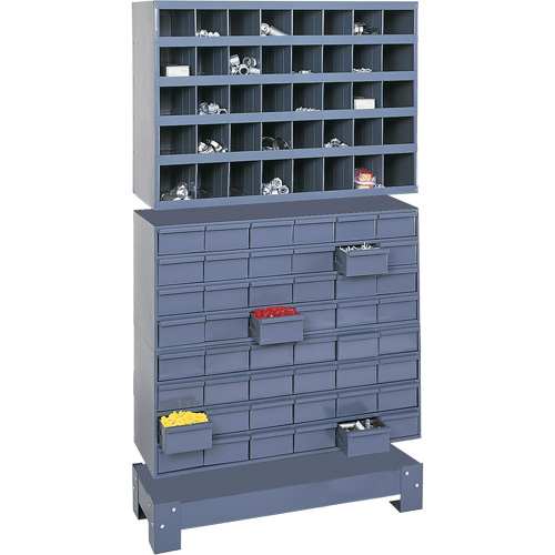 Modular Small Parts Storage Unit, Steel, 48 Drawers, 33-3/4" x 12-1/4" x 58-3/8", Grey Kelford