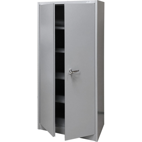 Armoire de rangement, Acier, 4 Tablettes, 66" h x 30" la x 15" P, Gris Kelford