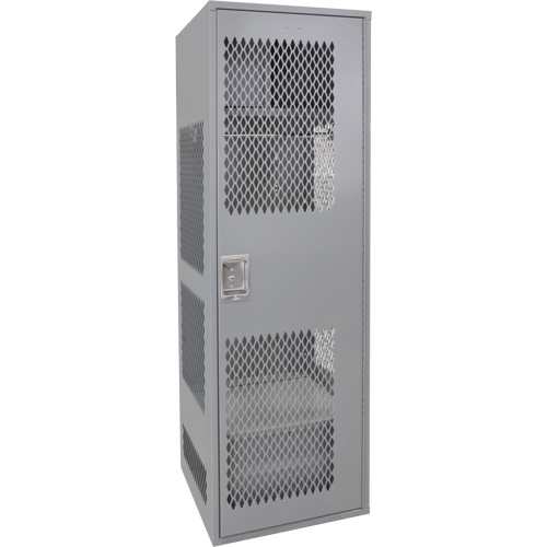 Gear Locker with Door, Steel, 24" W x 24" D x 72" H, Grey Kelford