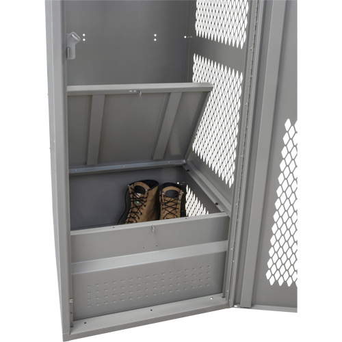 Gear Locker with Door, Steel, 24" W x 24" D x 72" H, Grey Kelford