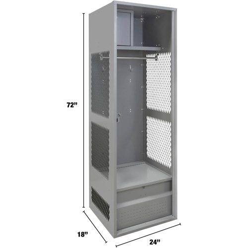 Casier pour &eacute;quipement, Acier, 24" la x 18" p x 72" h, Gris Kelford