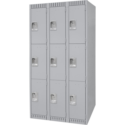 Casiers, 3 niveaux, Bloc de 3, 36" x 18" x 72", Acier, Gris, D&eacute;mont&eacute; Kelford