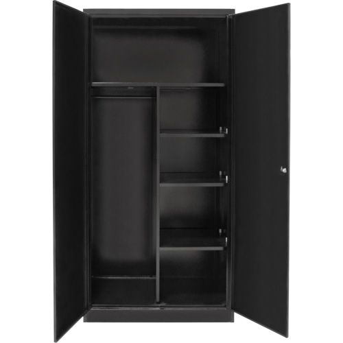 Combination Storage Cabinet, 36" W x 18" D x 72" H, Black Kelford