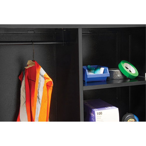 Combination Storage Cabinet, 36" W x 18" D x 72" H, Black Kelford