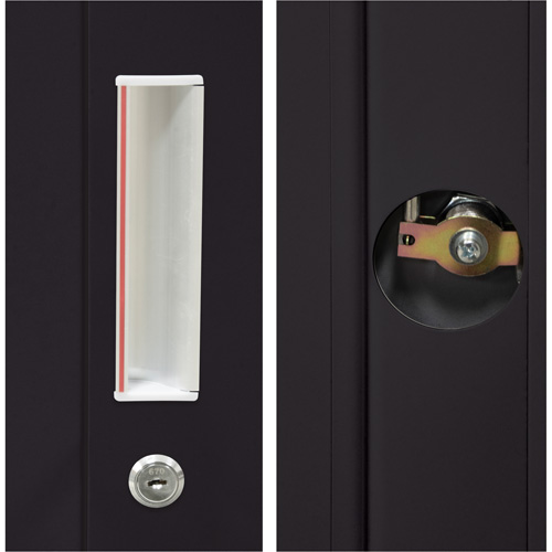 Hi-Boy Storage Cabinet, Steel, 4 Shelves, 72" H x 36" W x 18" D, Black Kelford