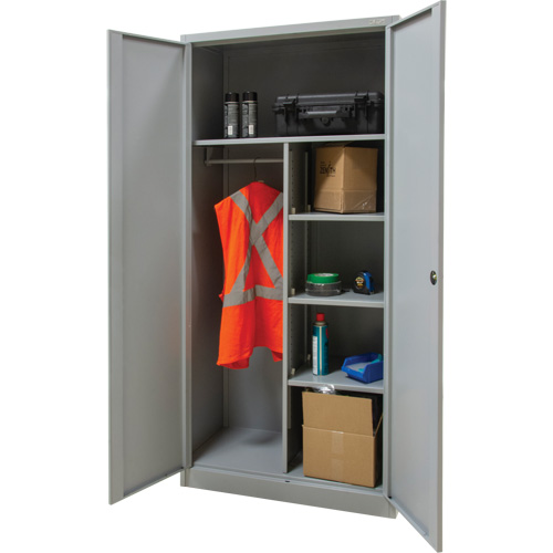 Armoire de rangement combin&eacute;e, 36" la x 18" p x 72" h, Gris Kelford