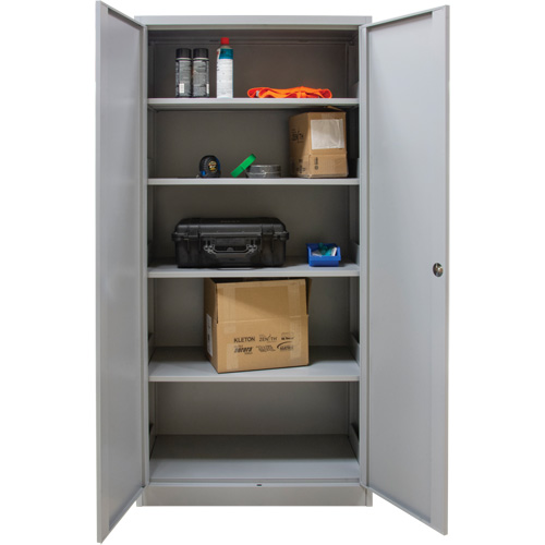 Hi-Boy Storage Cabinet, Steel, 4 Shelves, 72" H x 36" W x 18" D, Grey Kelford
