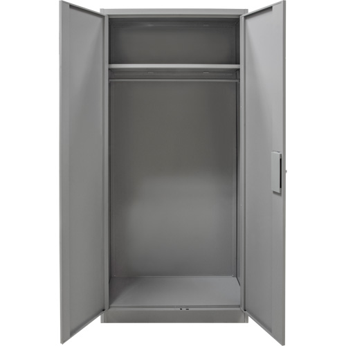 Armoire garde-robe, Acier, 36" la x 18" p x 72" h, Gris Kelford
