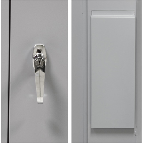 Armoire garde-robe, Acier, 36" la x 18" p x 72" h, Gris Kelford