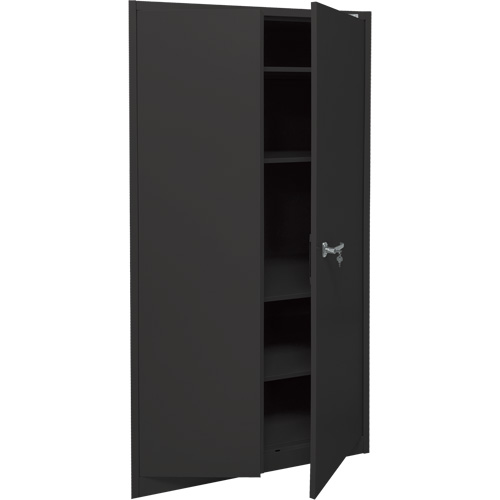 Storage Cabinet, Steel, 4 Shelves, 78" H x 36" W x 24" D, Black Kelford