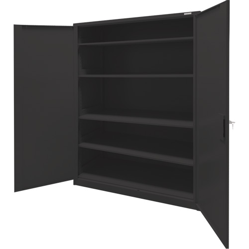 Storage Cabinet, Steel, 4 Shelves, 78" H x 48" W x 24" D, Black Kelford