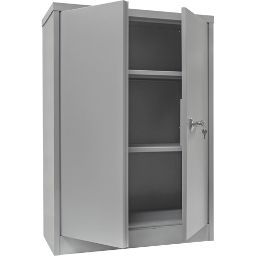Armoire de rangement &agrave; hauteur de comptoir, Acier, 2 Tablettes, 42" h x 30" la x 15" P, Gris Kelford