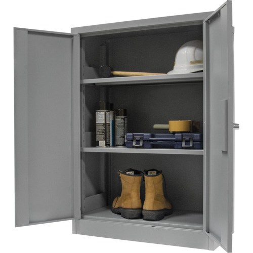 Armoire de rangement &agrave; hauteur de comptoir, Acier, 2 Tablettes, 42" h x 30" la x 15" P, Gris Kelford