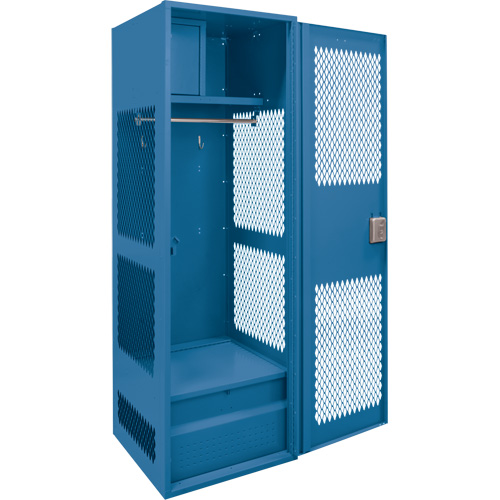 Gear Locker with Door, Steel, 24" W x 24" D x 72" H, Dark Blue Kelford