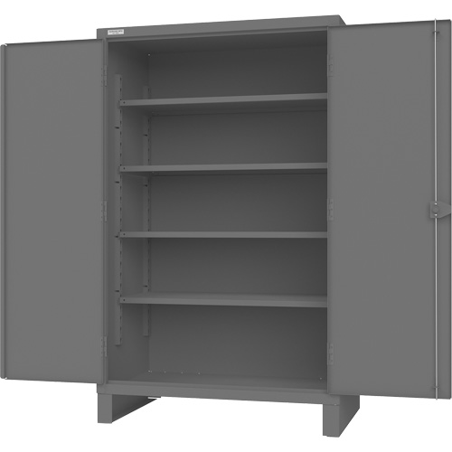 Armoire avec portes encastr&eacute;es en panneau perfor&eacute;, Acier, 4 Tablettes, 78" h x 48" la x 30" P, Gris Kelford