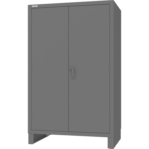 Armoire avec portes encastr&eacute;es en panneau perfor&eacute;, Acier, 4 Tablettes, 78" h x 48" la x 30" P, Gris Kelford