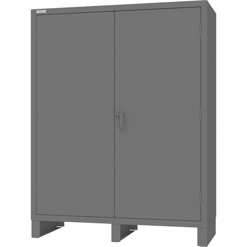 Armoire &agrave; portes encastr&eacute;es standards, Acier, 60" la x 24" p x 78" h, Gris Kelford