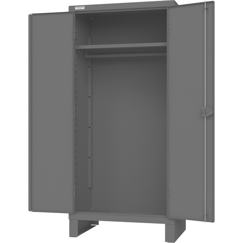 Armoire avec barre de suspension et portes encastr&eacute;es standards , Acier, 78" h x 36" la x 24" P, Gris Kelford