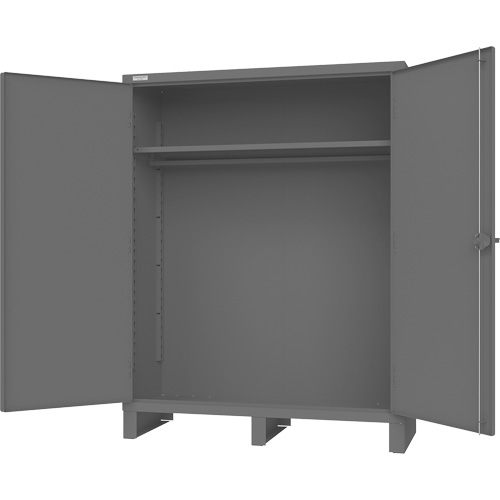 Cabinet with Hanging Bar & Standard Recessed Doors, Steel, 78" H x 60" W x 24" D, Grey Kelford