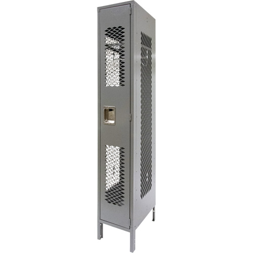 Casiers ventil&eacute;s, 12" x 18" x 78", Acier, Gris, D&eacute;mont&eacute;, Perfor&eacute; Kelford