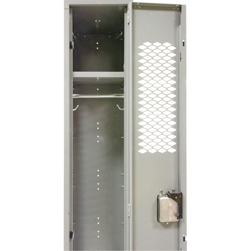 Vented Lockers, 12" x 18" x 88", Steel, Grey, Knocked Down, Perforated Kelford