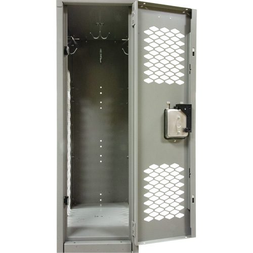 Vented Lockers, 2 -tier, 12" x 18" x 88", Steel, Grey, Knocked Down, Perforated Kelford
