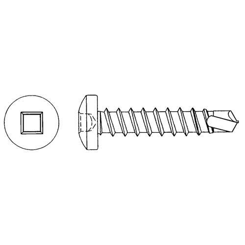 Self Drill Pan Head Screws, #10 x 1/2" L, Zinc Plated Kelford