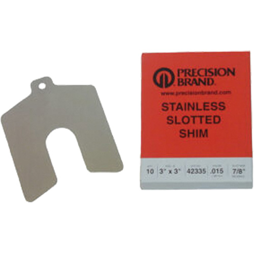 Slotted Shim Assortments, 2" L x 0.001"- 0.125" Thickness, 2" W, Stainless Steel Kelford