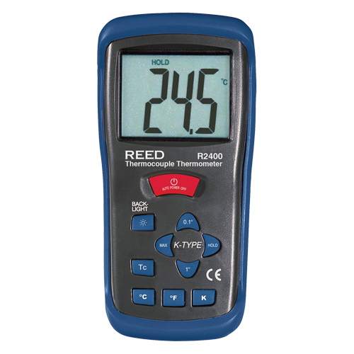 Thermocouple Thermometer with Calibration Certificate, Contact, Digital, -58-2000°F (-50-1300°C) Kelford