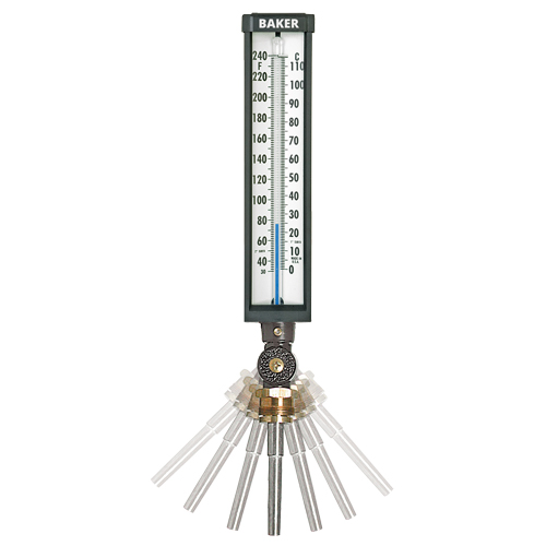 Variable Angle Industrial Thermometers, Contact, Analogue, 30-300 °F (0-149 °C) Kelford