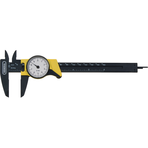 Metric Dial Caliper, 0.001 mm Resolution, 150 mm Range Kelford