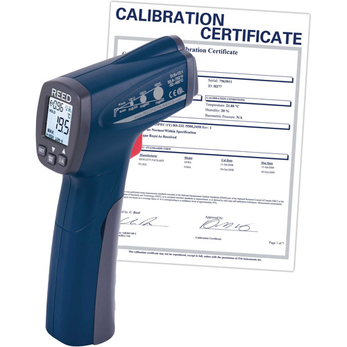 Infrared Thermometer with ISO Certificate, -25.6°- 752° F ( -32° - 400° C ), 12:1, Adjustable Emmissivity Kelford