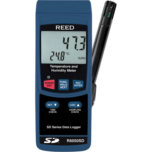 Thermo-hygrom&egrave;tre avec enregistreur de donn&eacute;es, 5% - 95% HR, 32° - 122° F (0° - 50°C) Kelford