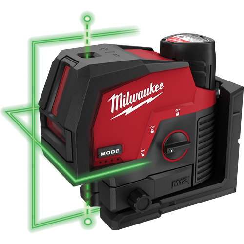 Ensemble de laser vert &agrave; lignes crois&eacute;es et points d'aplomb M12 Kelford