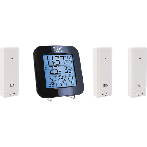 Station m&eacute;t&eacute;orologique sans fil avec 3 capteurs, Sans contact, Num&eacute;rique, 40-158°F (-40-70°C) Kelford