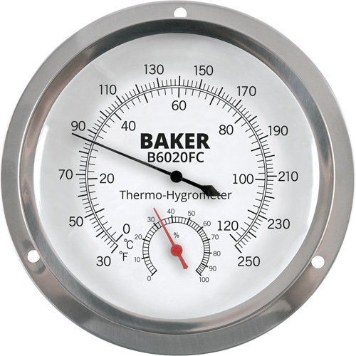Dial Thermo-Hygrometer, 0% - 100% RH, 30 - 250°F (0 - 120°C) Kelford