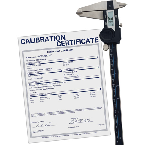 Digital Caliper with Traceable Certificate, 0.0005" (0.01 mm) Resolution, 0" - 12" (0 mm - 300 mm) Range Kelford