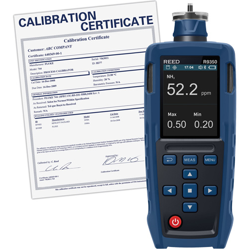 D&eacute;tecteur de gaz avec certificat d'&eacute;talonnage traçable Kelford