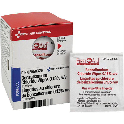 SmartCompliance Refill Benzalkonium Chloride Wipes 0.13% v/v, Towelette, Antiseptic Kelford