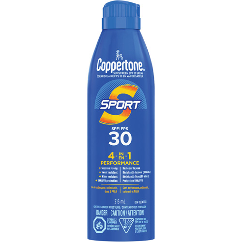 &eacute;cran solaire r&eacute;sistant &agrave; l'eau Sport, FPS 30, A&eacute;rosol Kelford