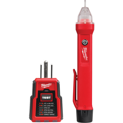 Voltage Detector & GFCI Receptacle Tester Kit, 50 V - 1000 V, Display & Sound Alert Kelford