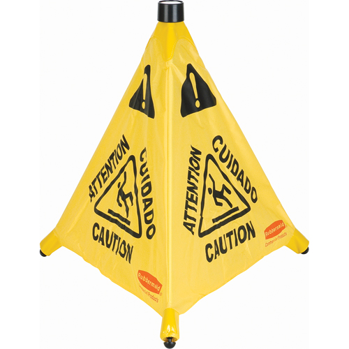 Pop-Up Safety Cone, Trilingual With Pictogram Kelford