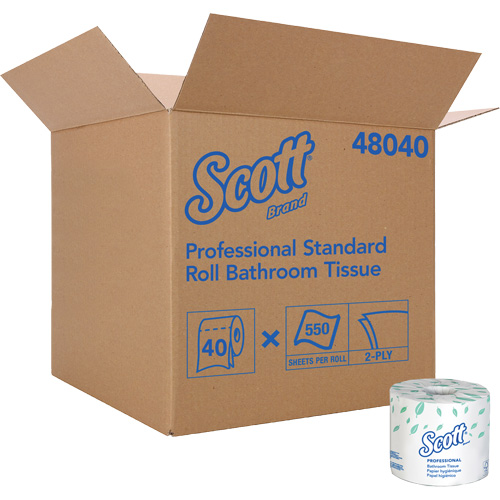 Papier hygi&eacute;nique Scott, 2 Pli, 550 Feuilles/Rouleu, Blanc Kelford