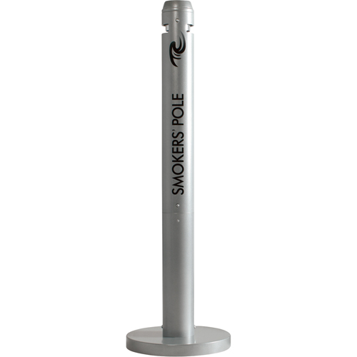 Smokers' Pole Cigarette Receptacle, Free-Standing, Aluminum, 41" Height Kelford