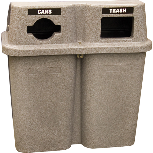 Recycling Containers Bullseye, Curbside, Plastic, 2 x 22 US gal. Kelford
